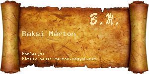 Baksi Márton névjegykártya